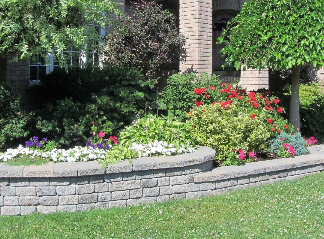 A professionally built retaining wall.